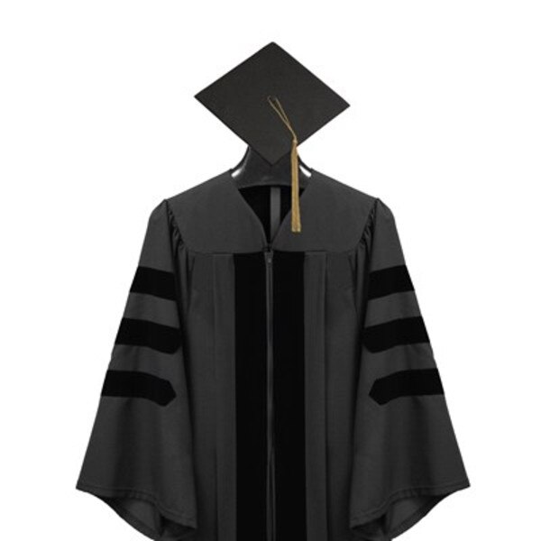 Doctoral Regalia Set with Mortarboard Cap